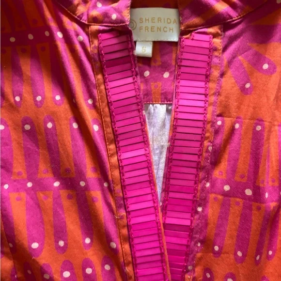 Vibrant Pink and Orange Mini Dress - Picture 2 of 3